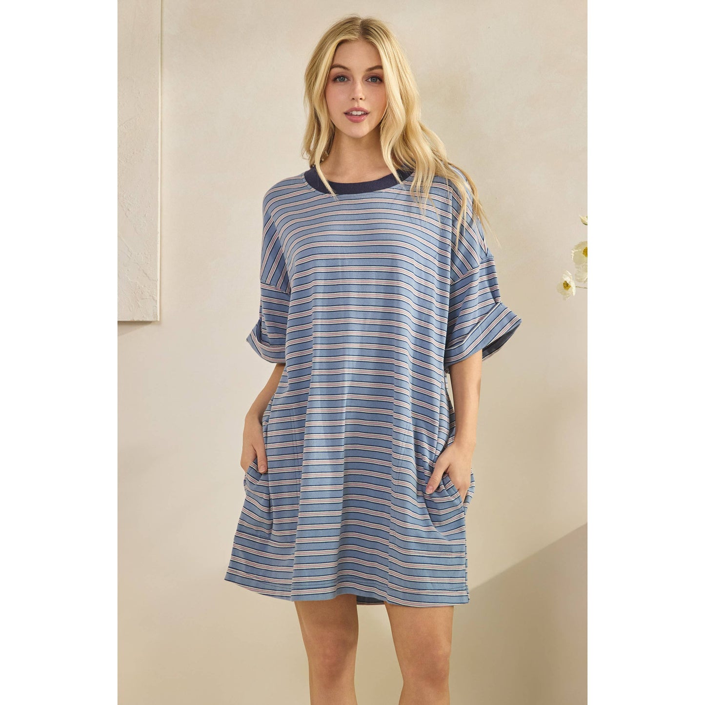 Remi Stripe Knit Pullover Big Top Dress