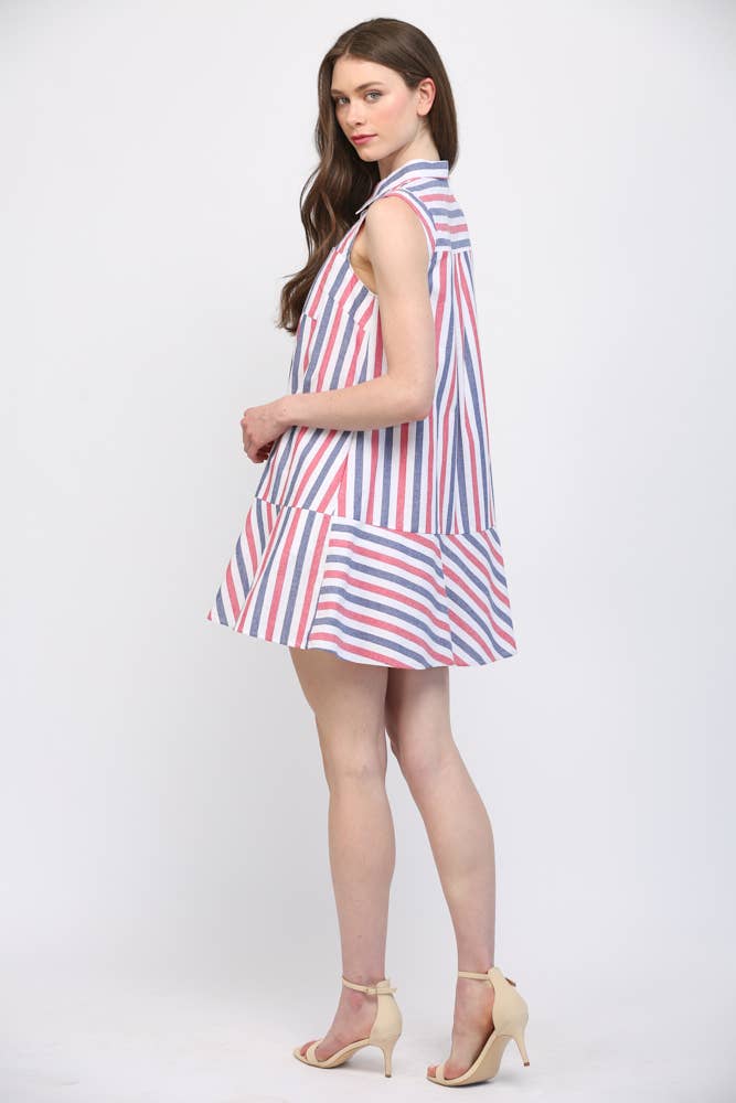 Savannah Stripe Shirt Dress