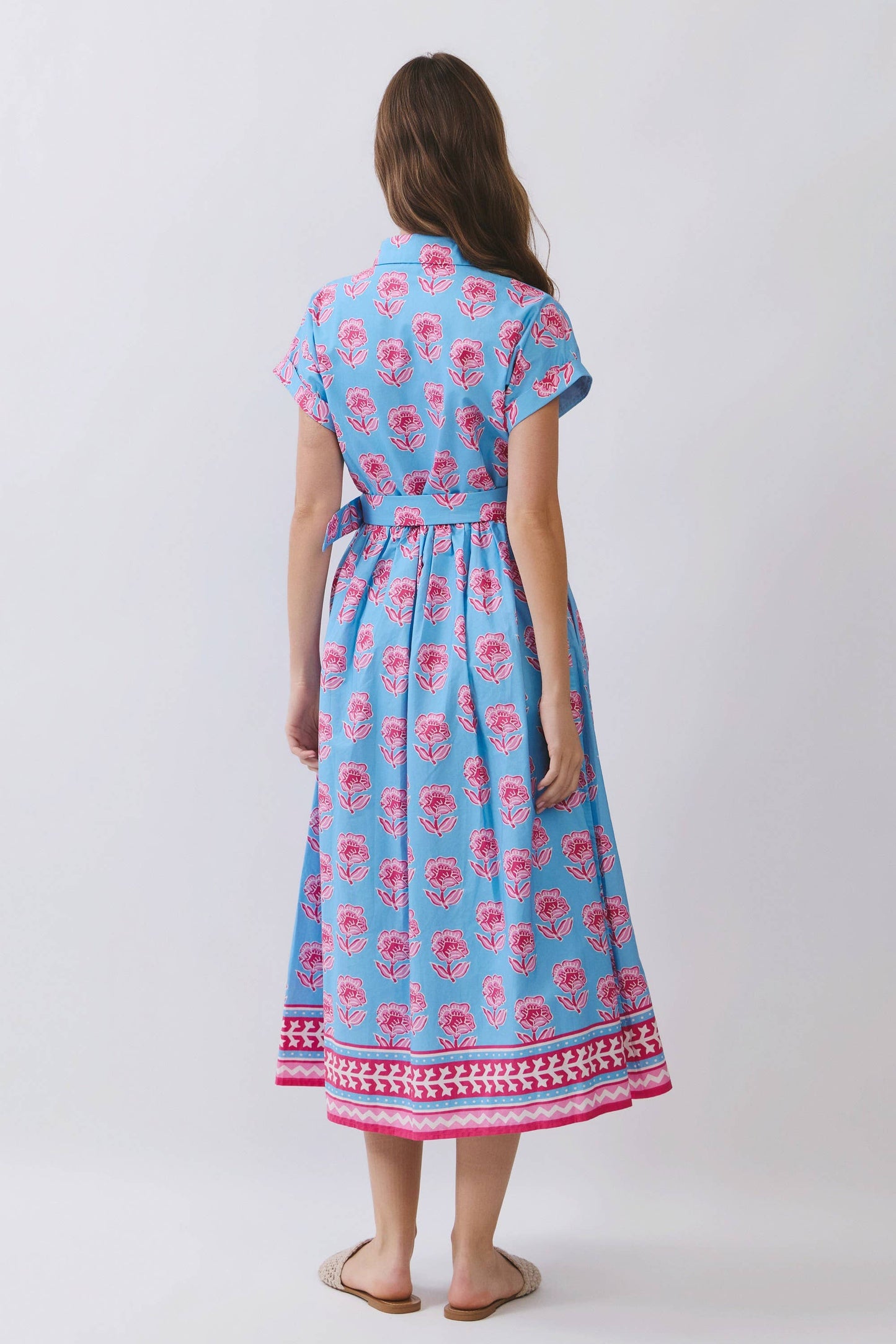 Magnolia Border Floral Midi Dress