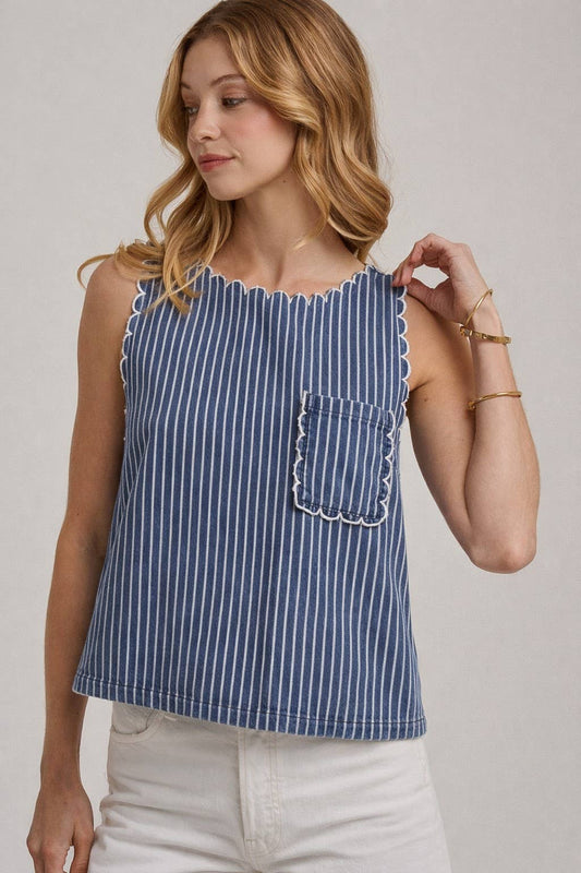 Amy Denim Stripe Top