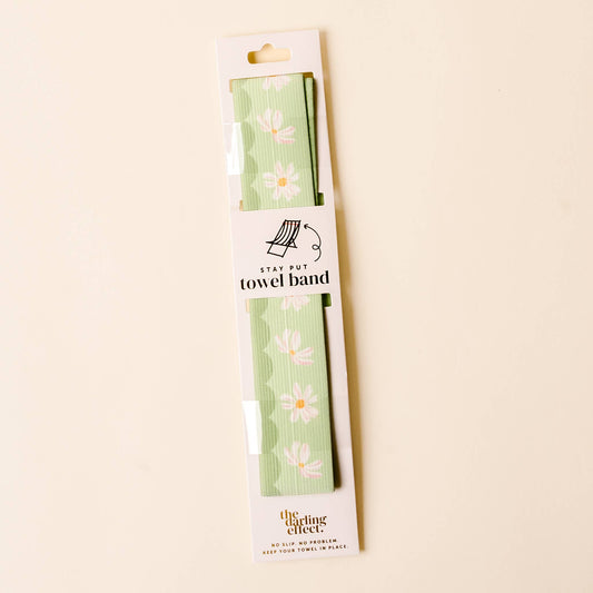 Stay-Put Towel Band-Scalloped Floral Sage