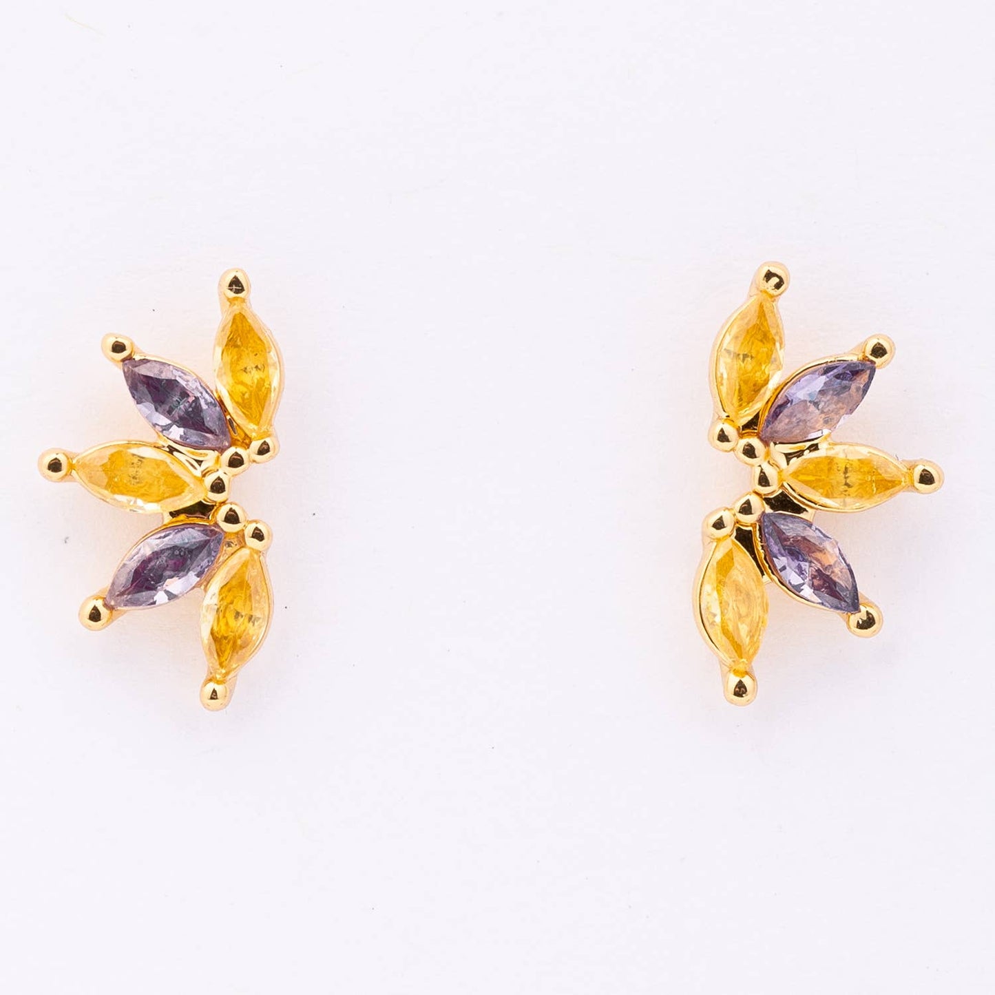 Jones Stud Earrings | Purple + Gold