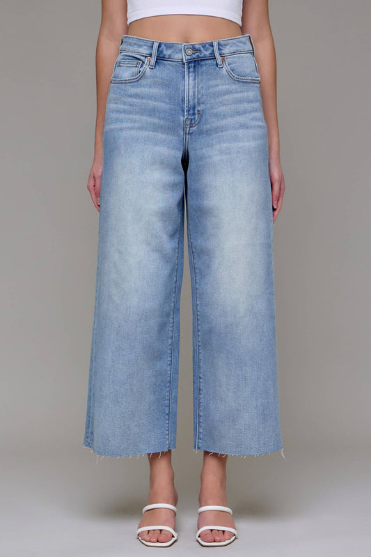 Palmer Light Wash Cropped Wide Leg Jeans