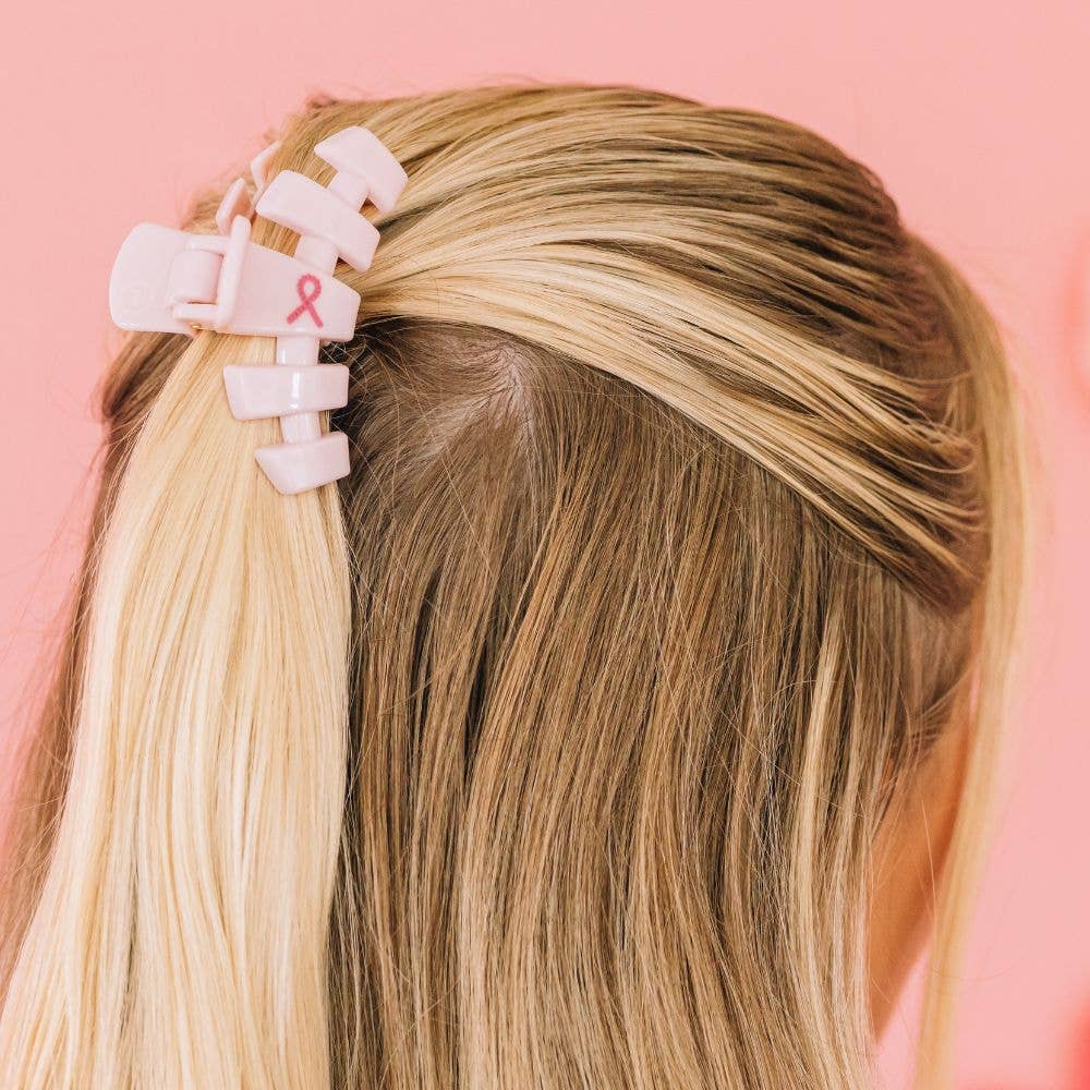 Classic Hair Clip | Medium | Pink Ribbon