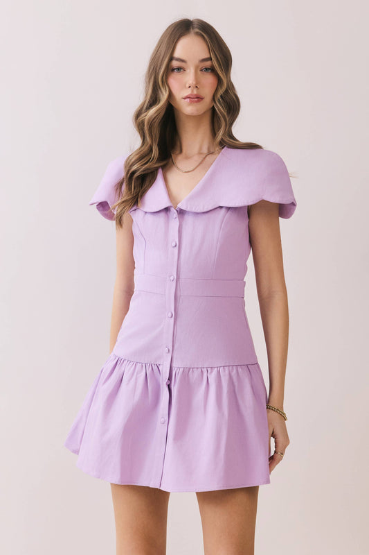 Scalloped Collar Mini Dress