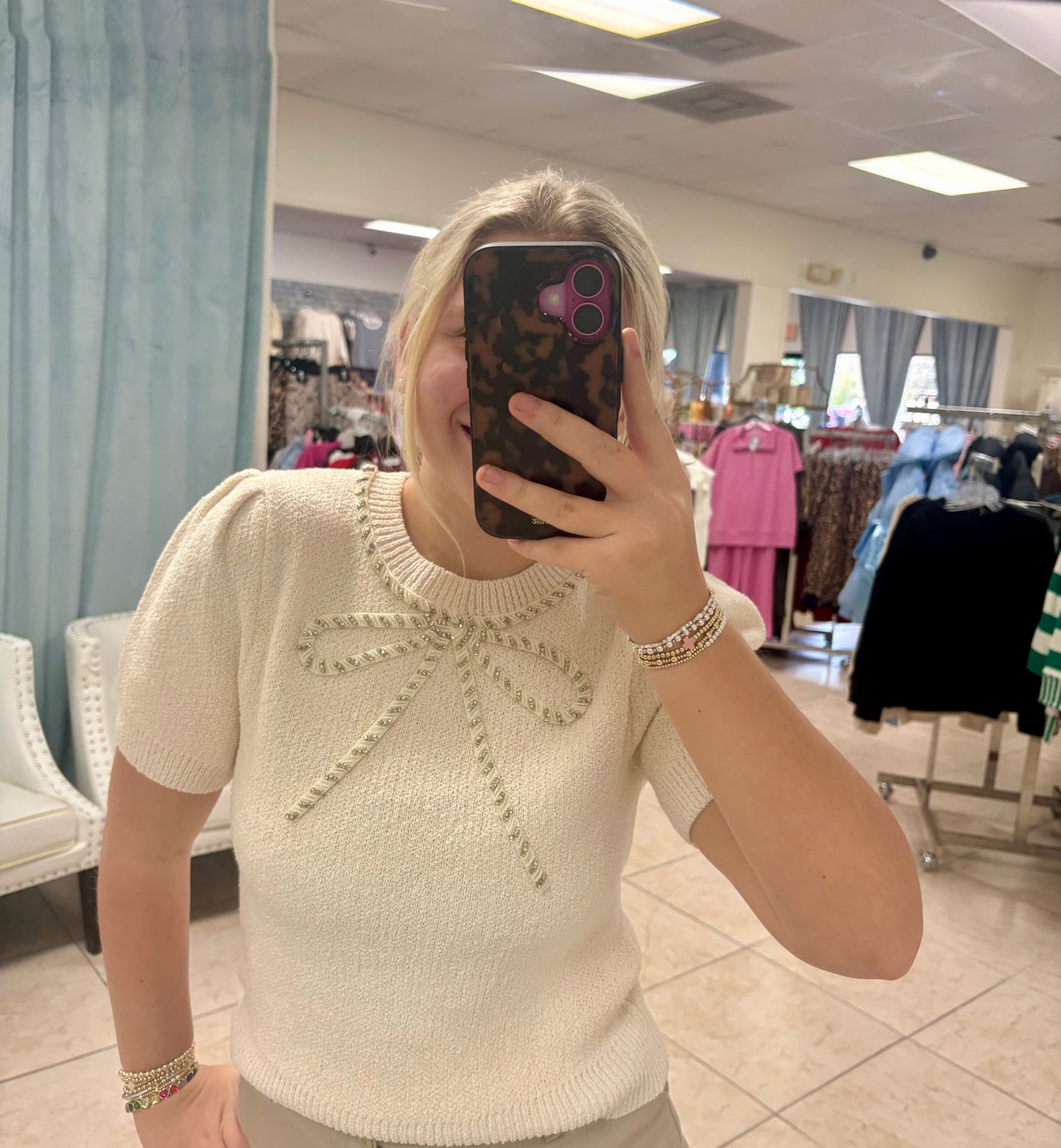 The Ivory Bow Beauty Top