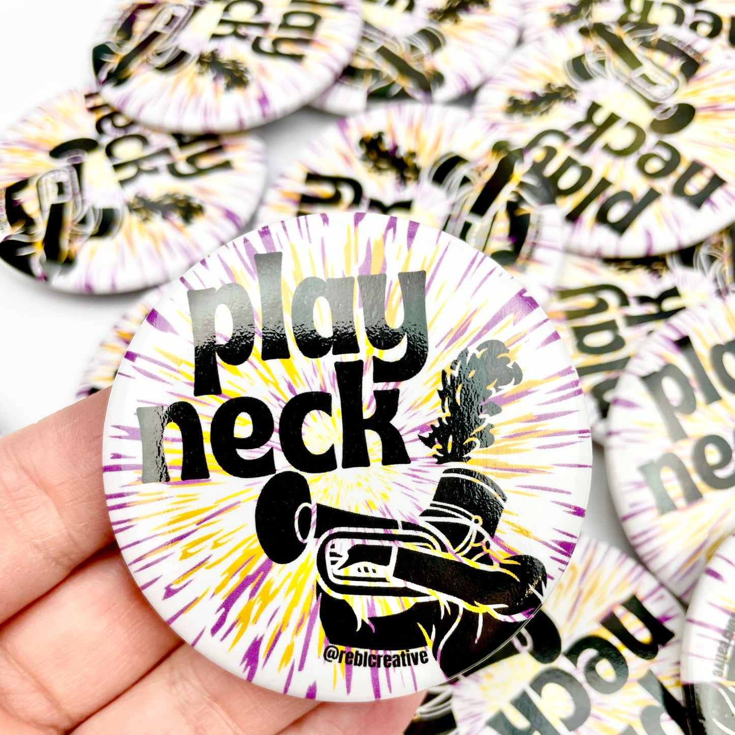 Tie Dye Burst - Play Neck - Game Day Button