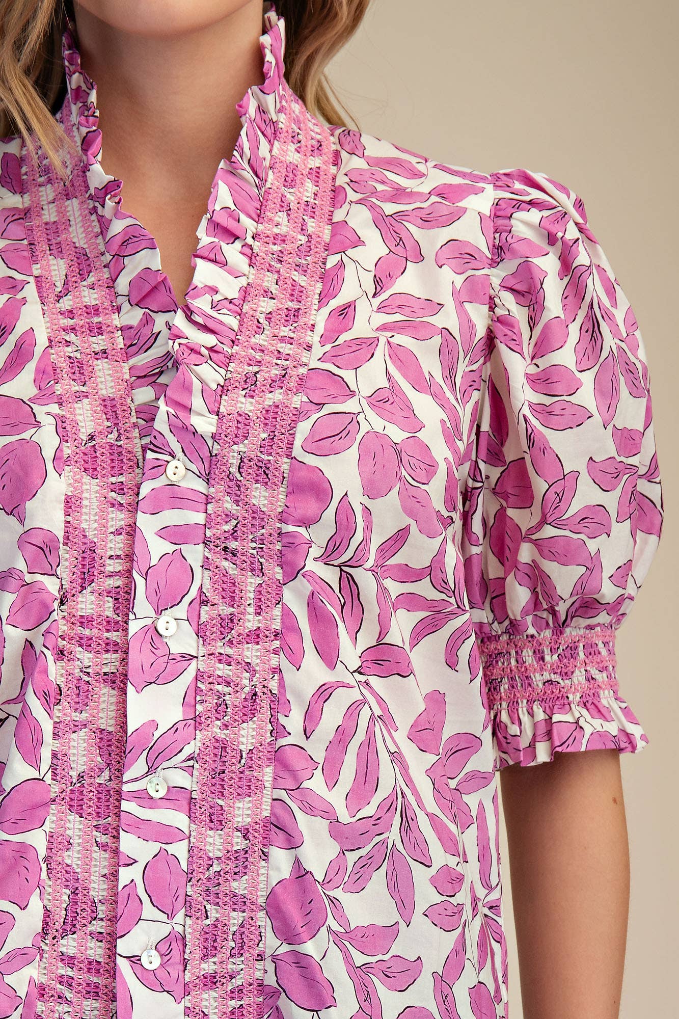 Delilah Smocked Ruffle Blouse