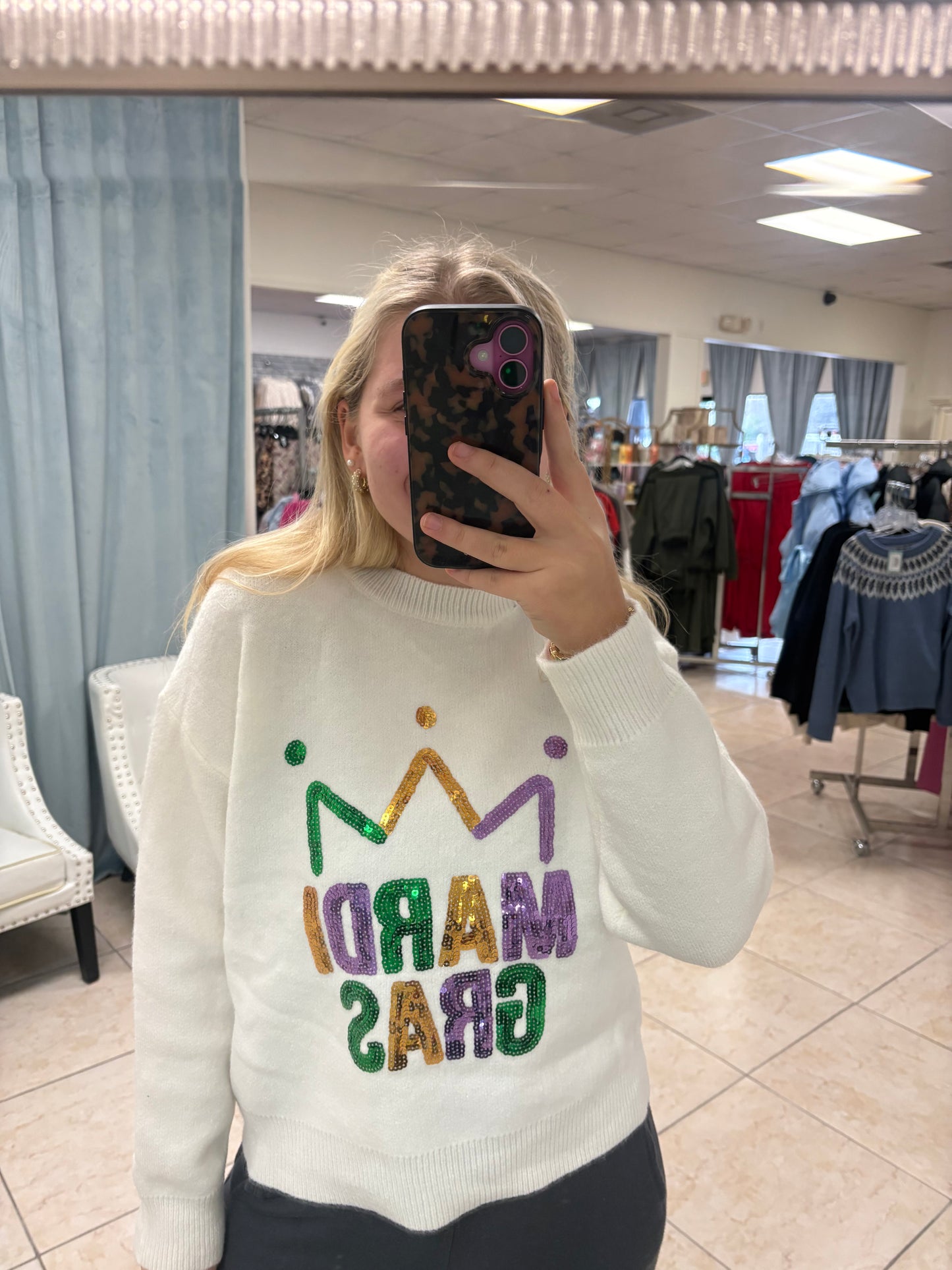 Mardi Gras Mambo Sequin Sweater