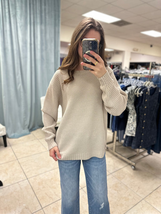 Cozy Days Waffle Knit Sweater