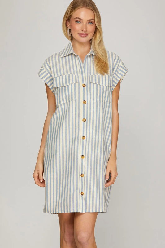 Harbor Breeze Stripe Shirt Dress