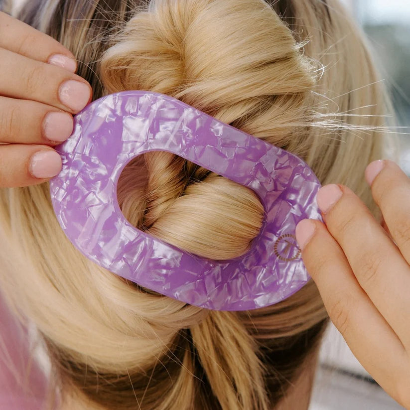 Flat Round Hair Clip - Medium - Lavender Mist