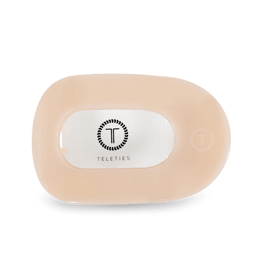 Flat Round Hair Clip - Small - Almond Beige
