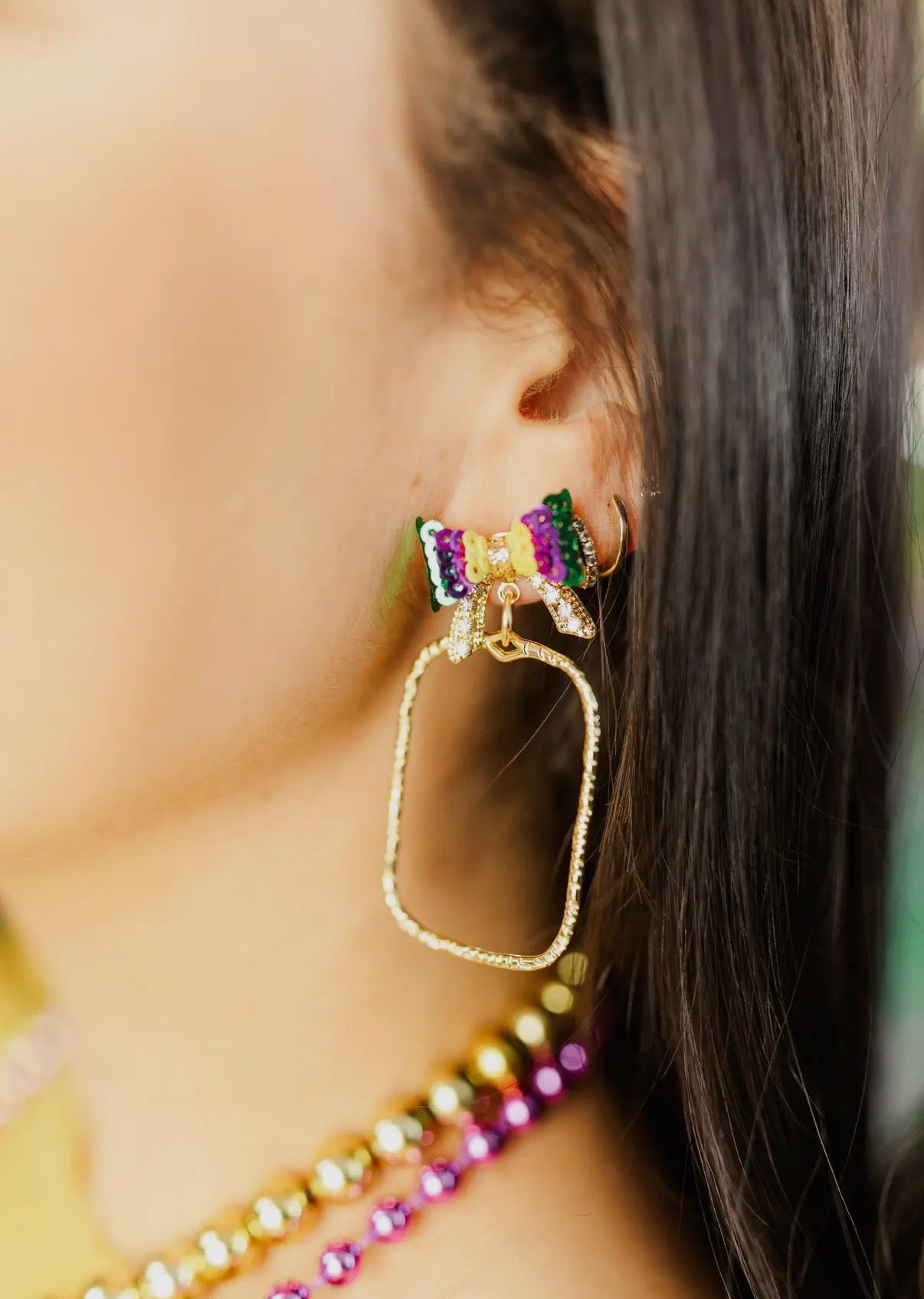 Mardi Gras Bethany Bow Hoops