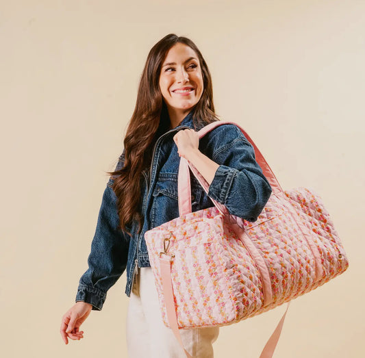 On-The-Go Quilted Weekender Bag-Petal Parade Pink