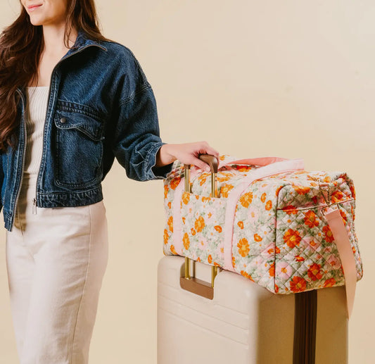 On-The-Go Quilted Weekender Bag-Bouquet Beauty Sage