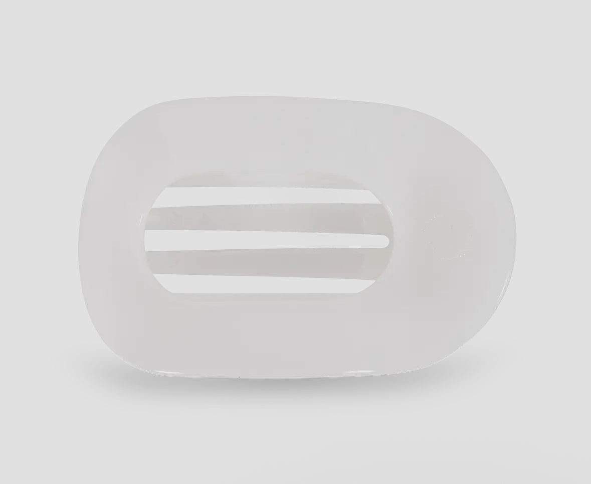 Coconut White Large Flat Round Hair Clip