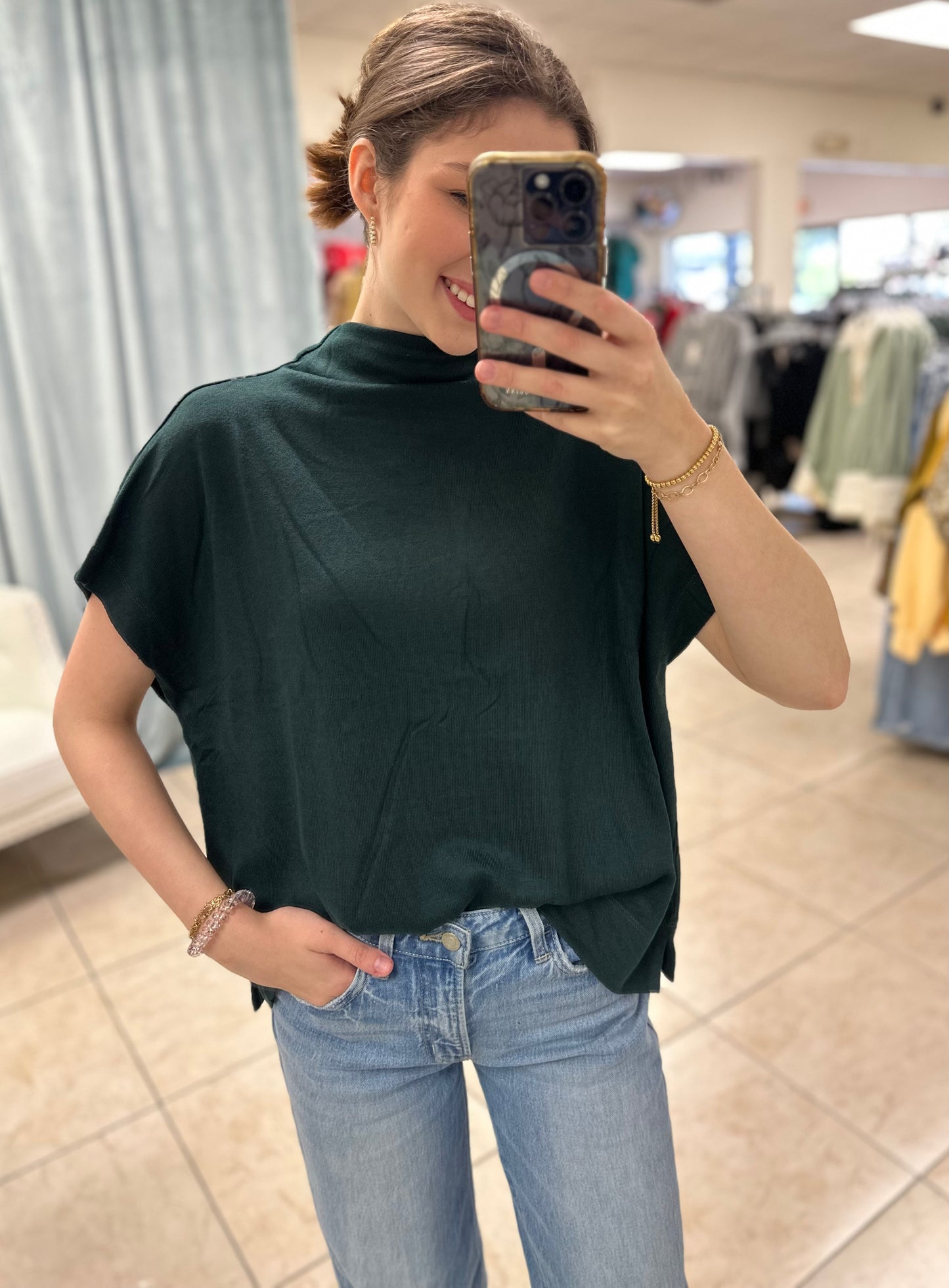The Evergreen Mock Neck Top