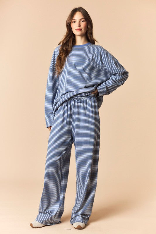 Coastal Calm Long Sleeve Lounge Set – Women's Two Piece Pant Set