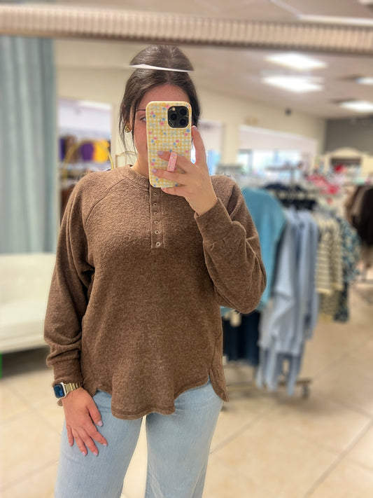 Cozy Days Button Henley