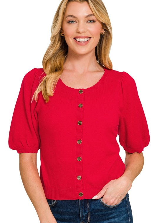 Kenna Blossoms Button Top