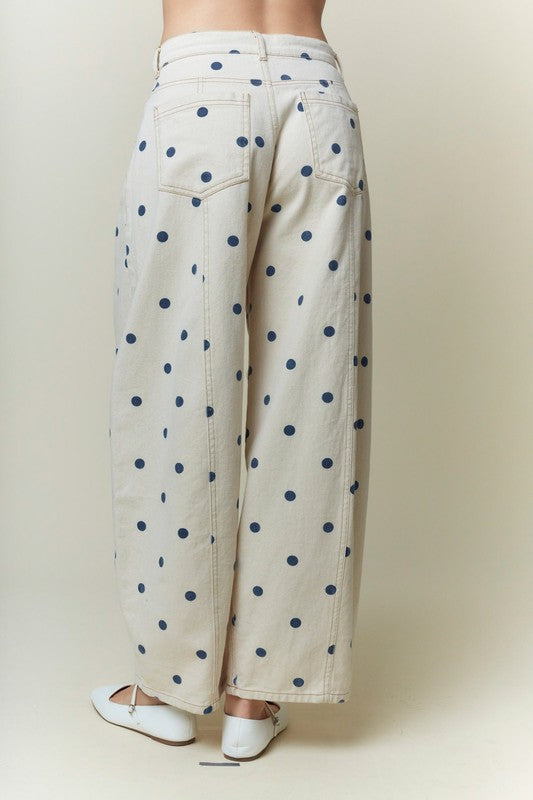 The Joyce Wide-Leg Pants - Polka Dot