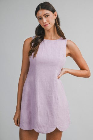 Blush Breeze Scallop Dress