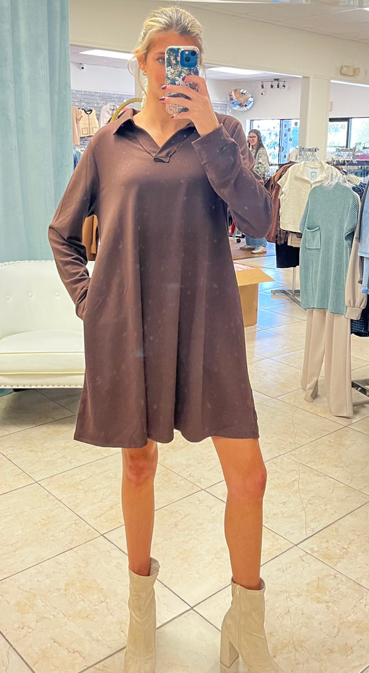 The Harper Collared Lounge Dress