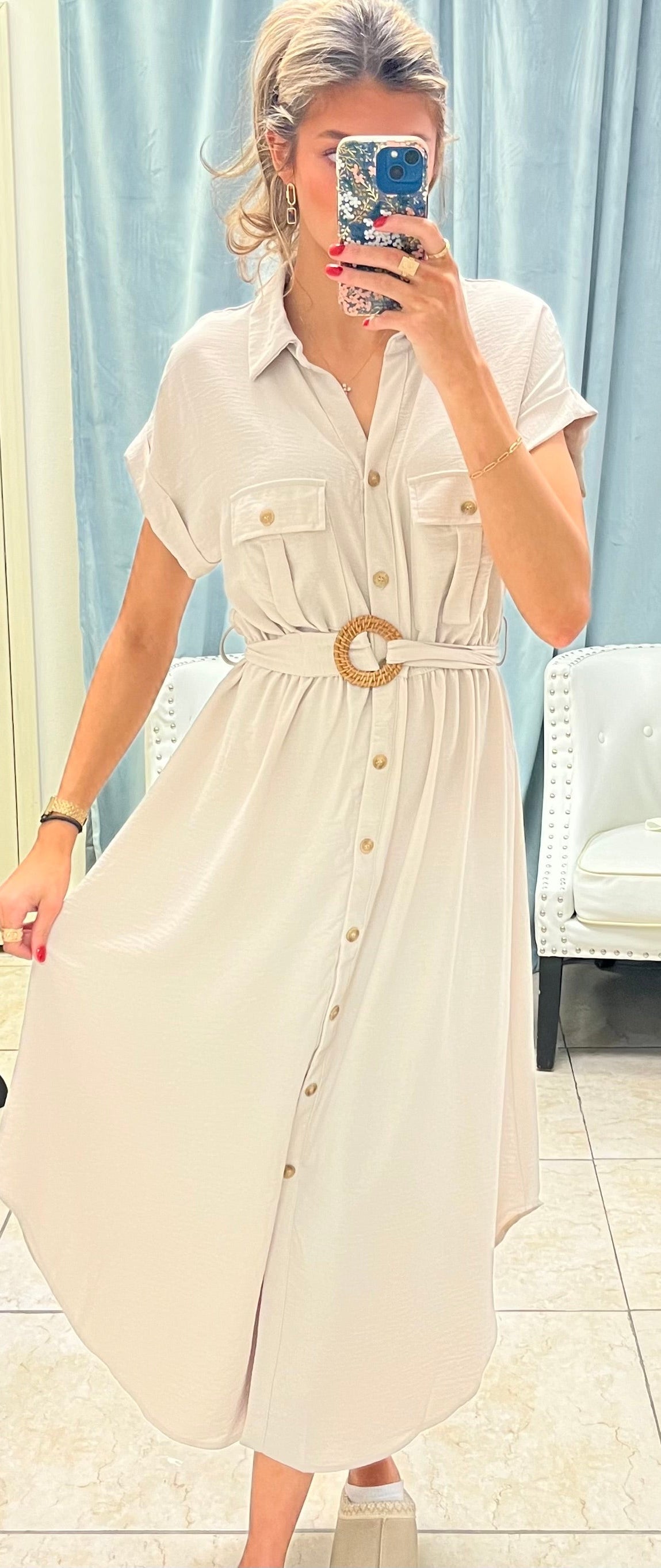 The Harper Belted Shirt Dress