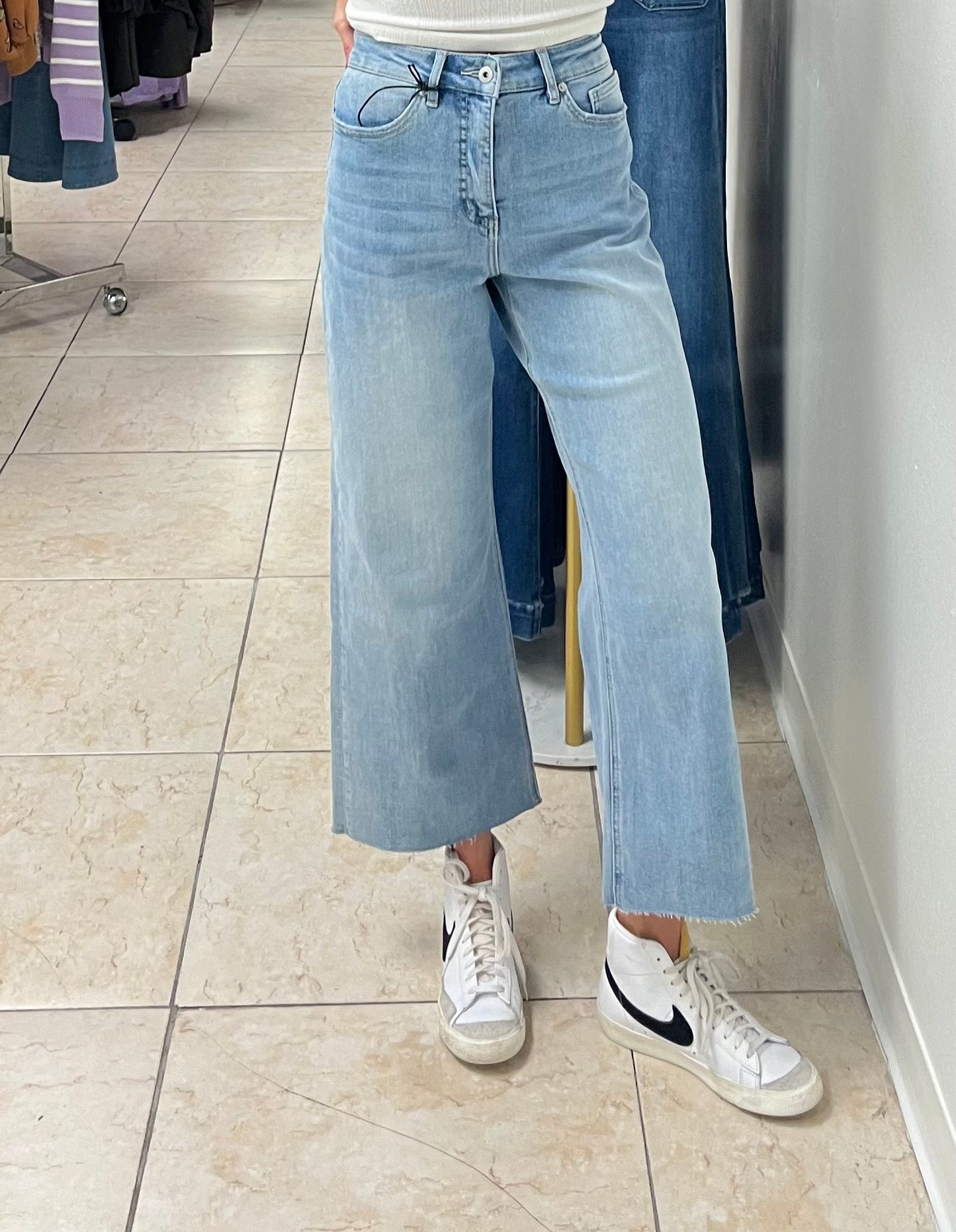 Mica Wide Leg Raw Hem Jean