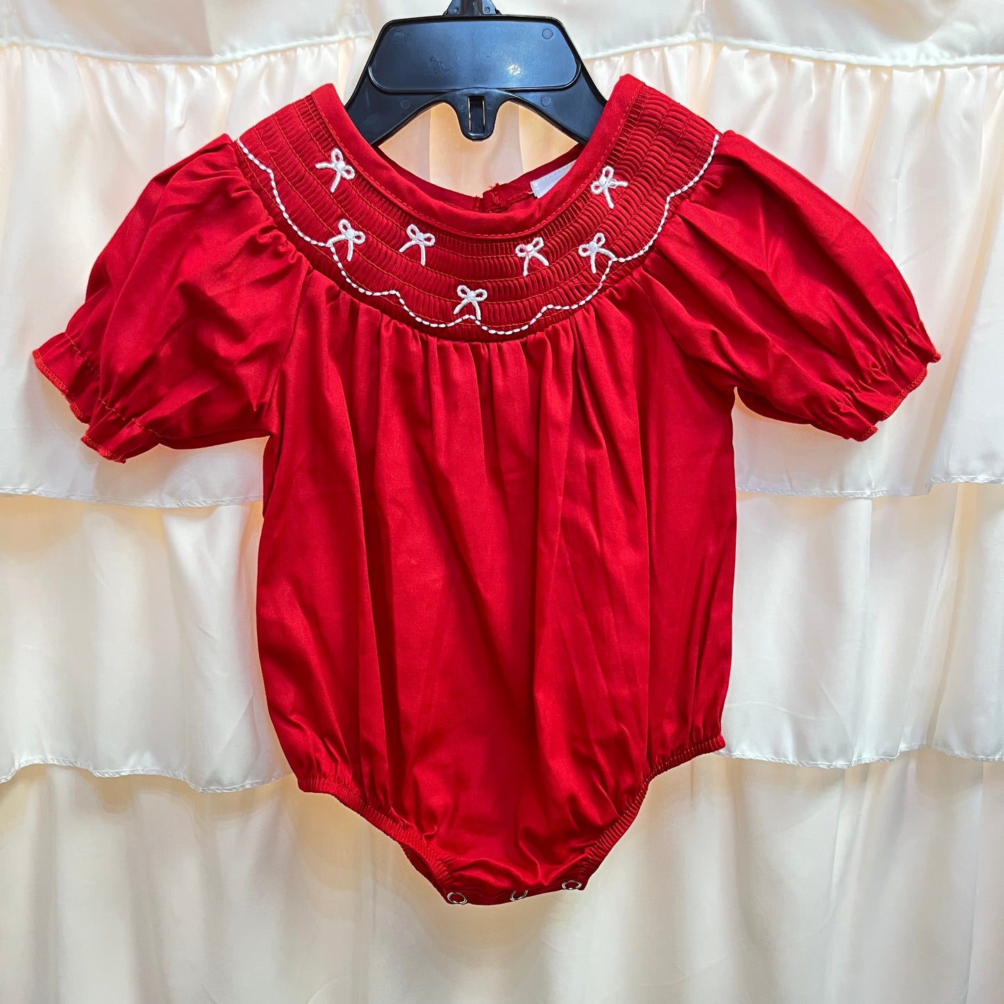 The Holly Bow Smocked Bubble