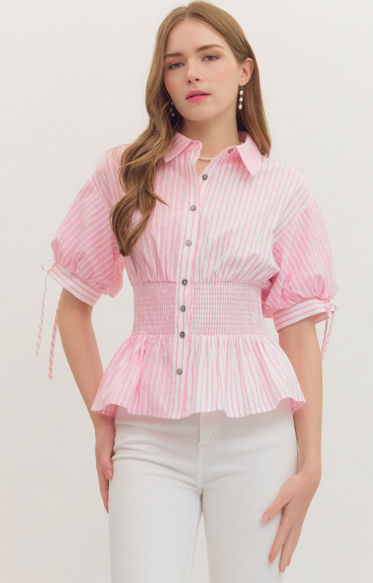 Presley Smocked Stripe Top