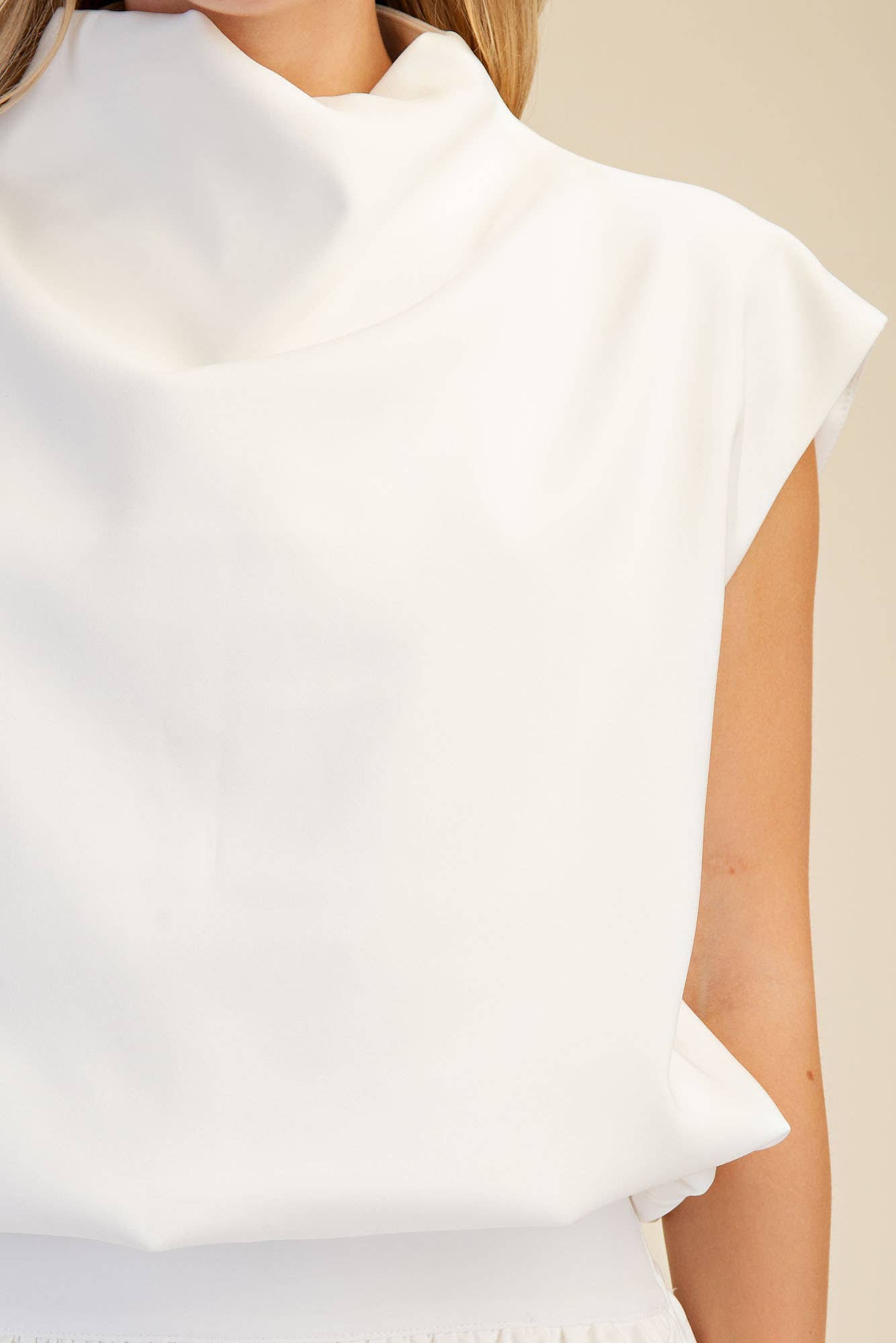 Mock Neck Balloon Top