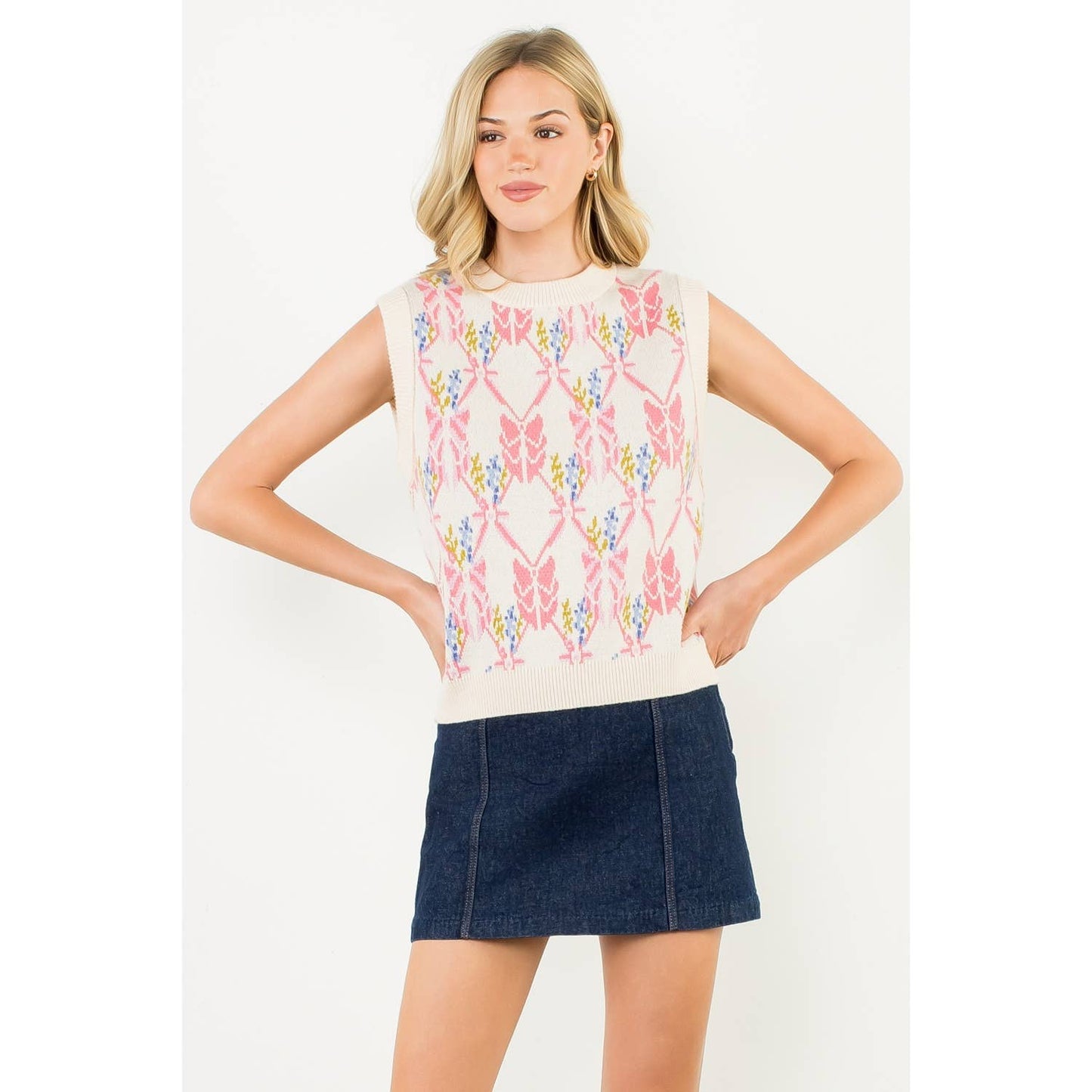 The Meadow Breeze Floral Knit Top
