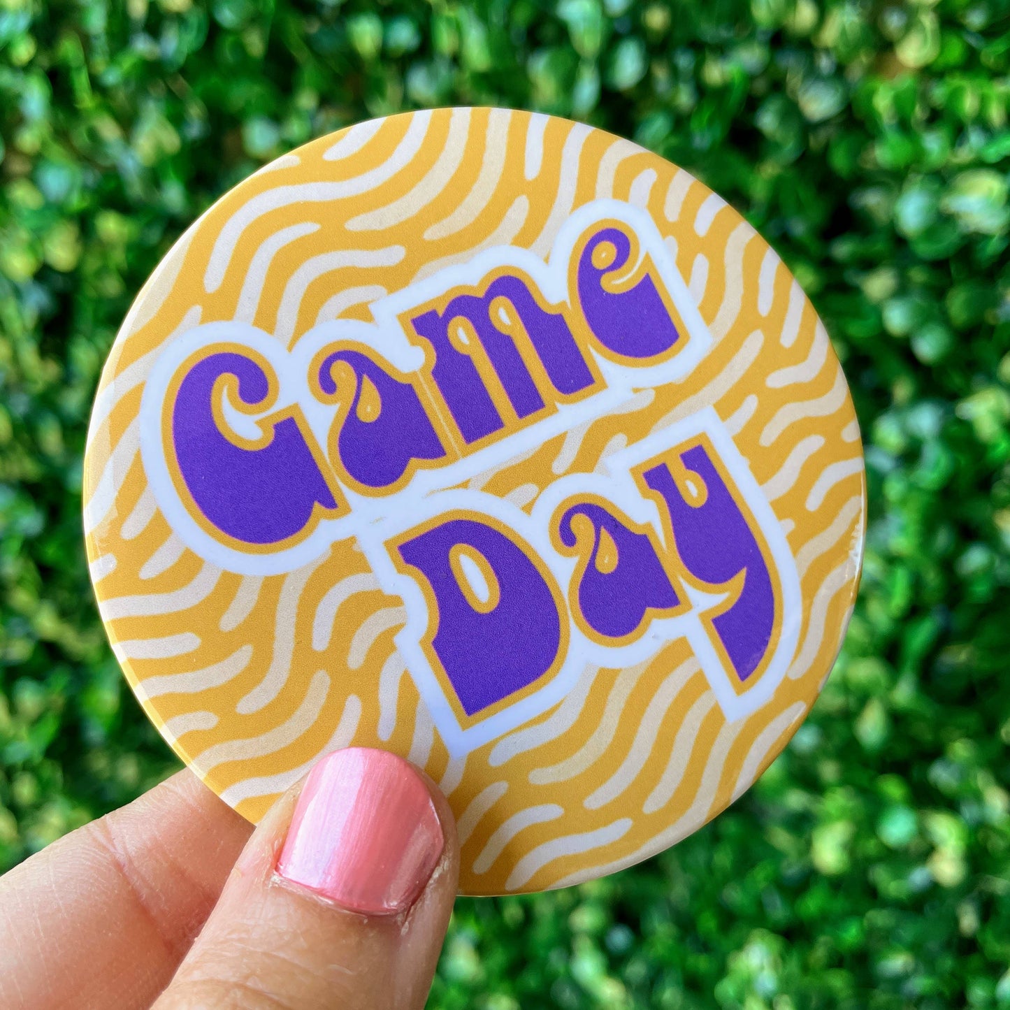Gameday Wiggles - Purple & Yellow - Game Day Button