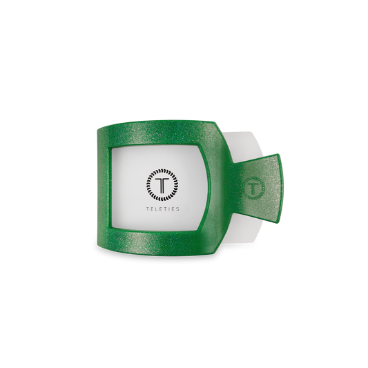 Square Flat Hair Clip | Small | Shamrock Shimmer