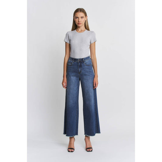 Sandi SUPER HIGH WIDE LEG ANKLE RAW HEM