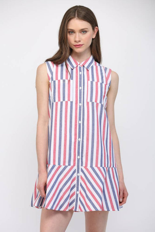 Savannah Stripe Shirt Dress