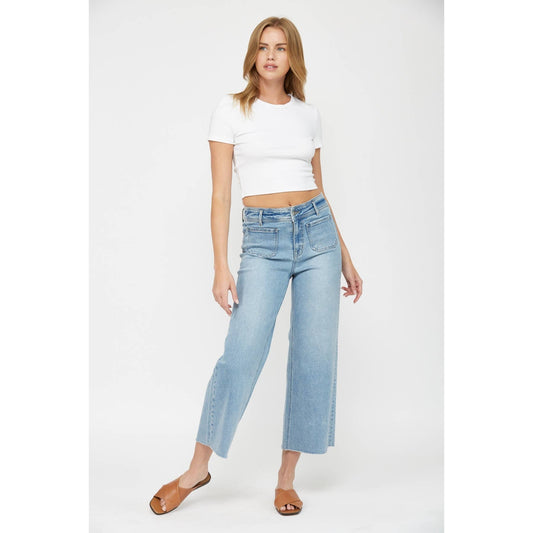 Harper Cropped Wide Leg Jeans