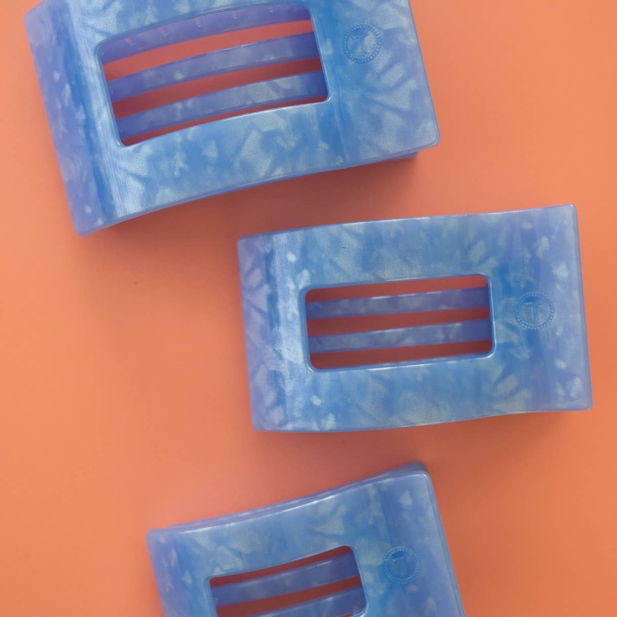 Flat Rectangle Hair Clip | Large | Blue Lagoon