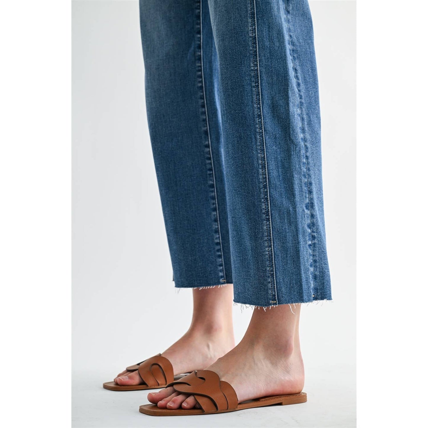The Sloane Mid Rise Straight Tummy Tuck Crop Jeans