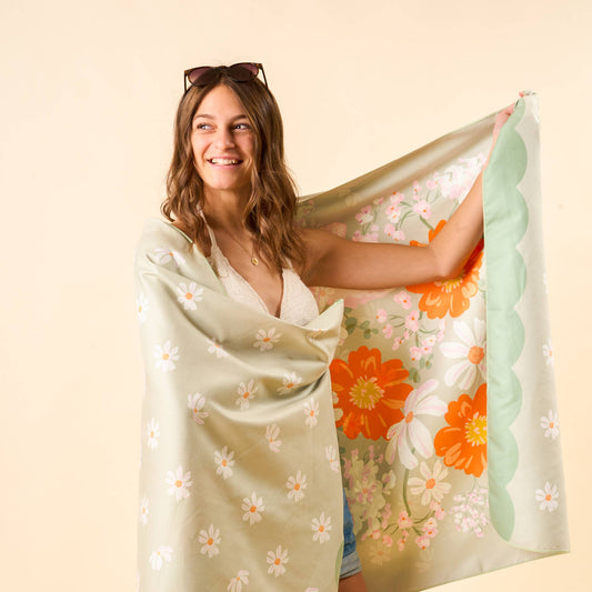 XL Quick-Dry Beach Towel-Bouquet Beauty Sage