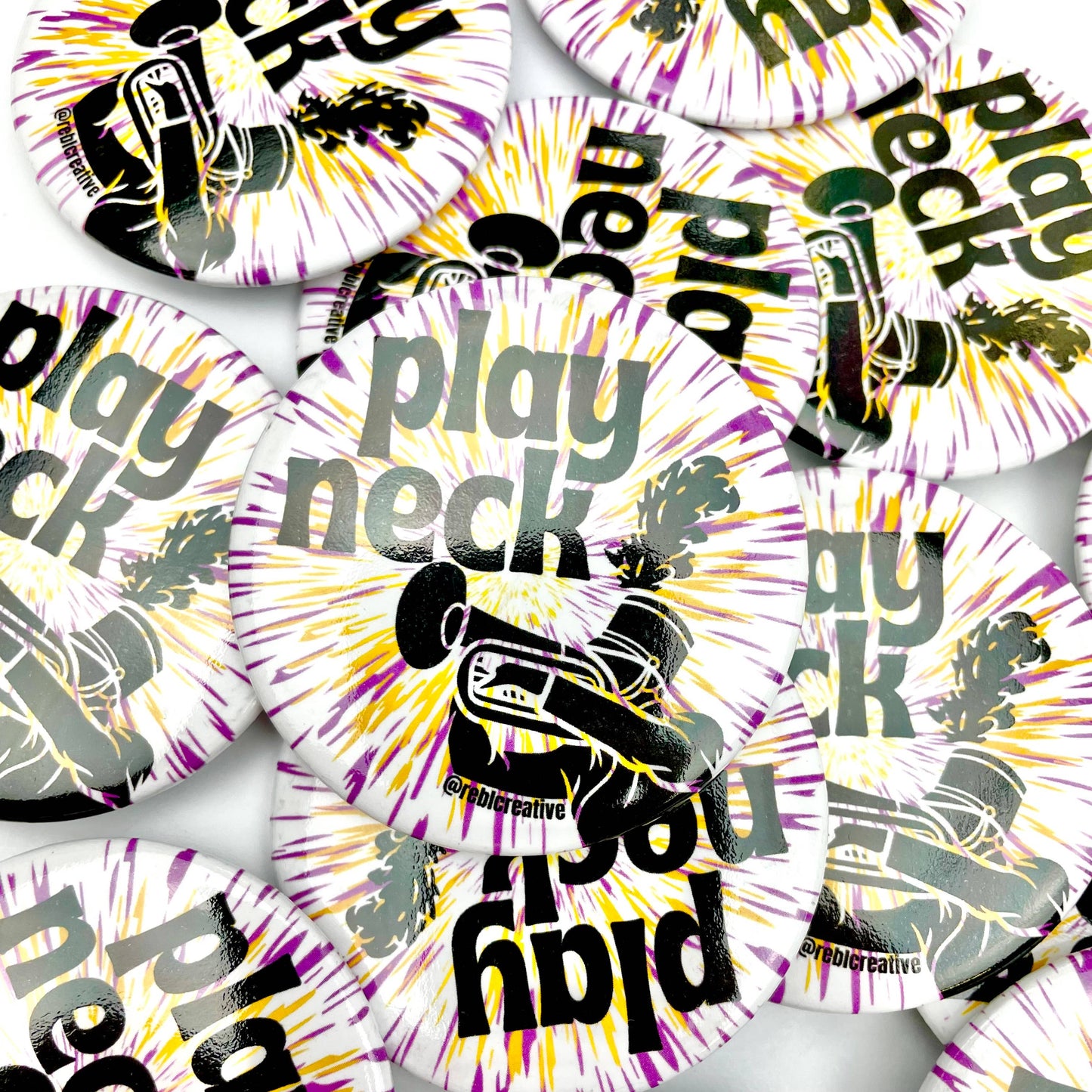 Tie Dye Burst - Play Neck - Game Day Button