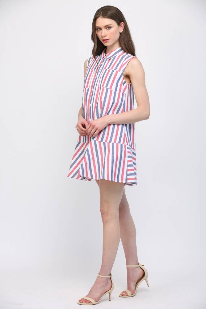 Savannah Stripe Shirt Dress