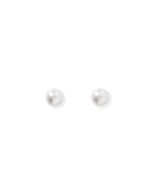 Pair of pearl earrings on a white background
