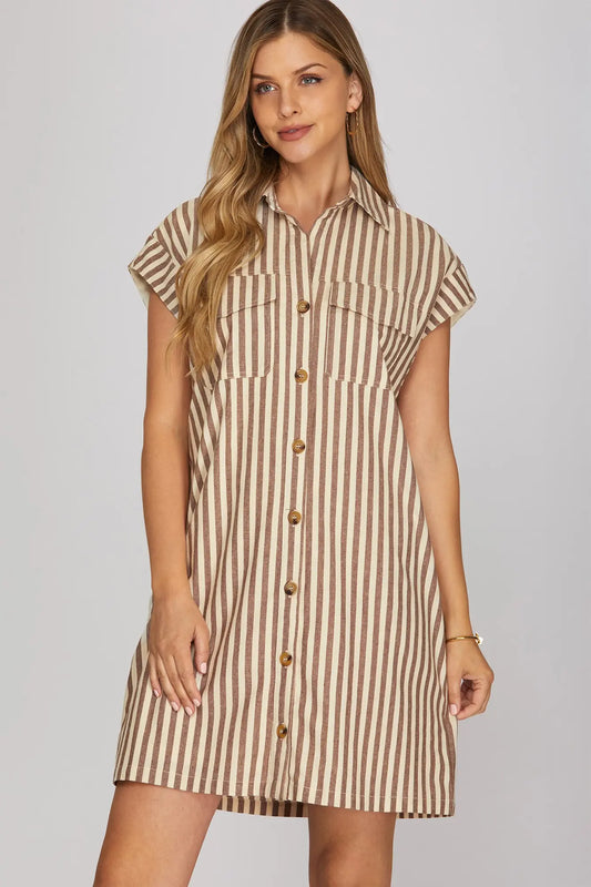 Harbor Breeze Stripe Shirt Dress
