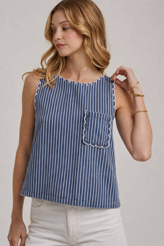 Amy Denim Stripe Top