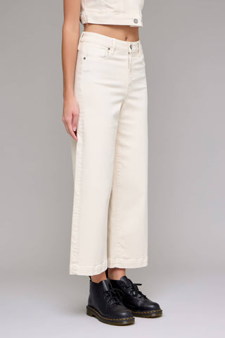 Ecru Clean Stretch Cropped Wide leg