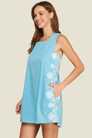 Paloma Medallion Embroidered Shift Dress
