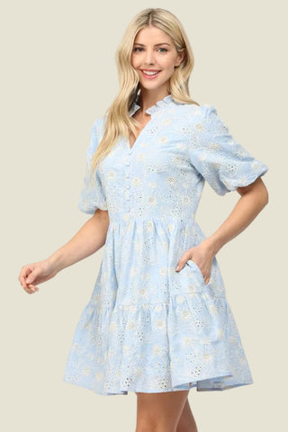 Lila Bluebell Eyelet Dress
